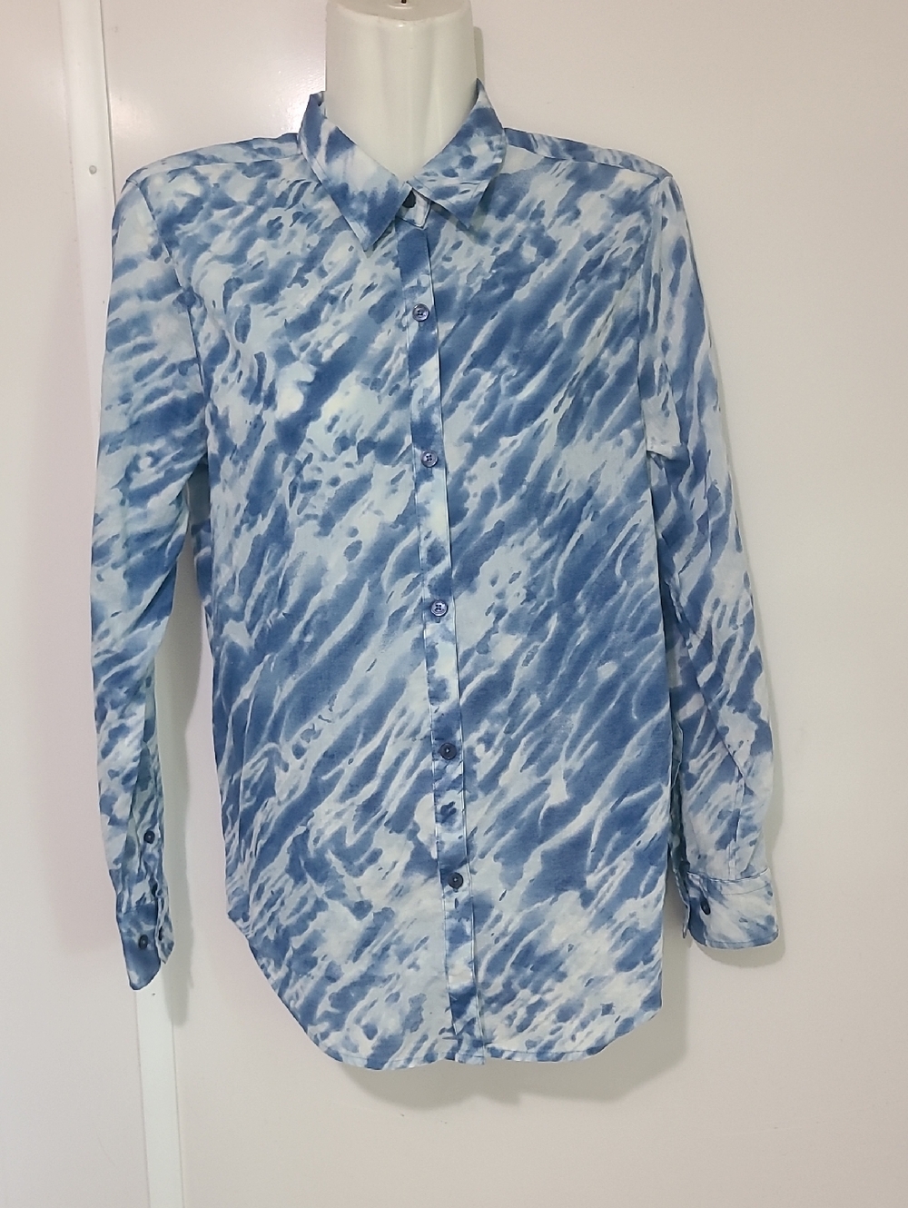 Jones Blue Button Front